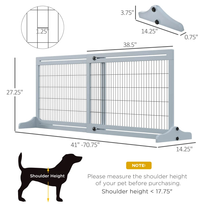 Extra Wide Freestanding Dog Gate - Adjustable Pet Barrier for Doorways