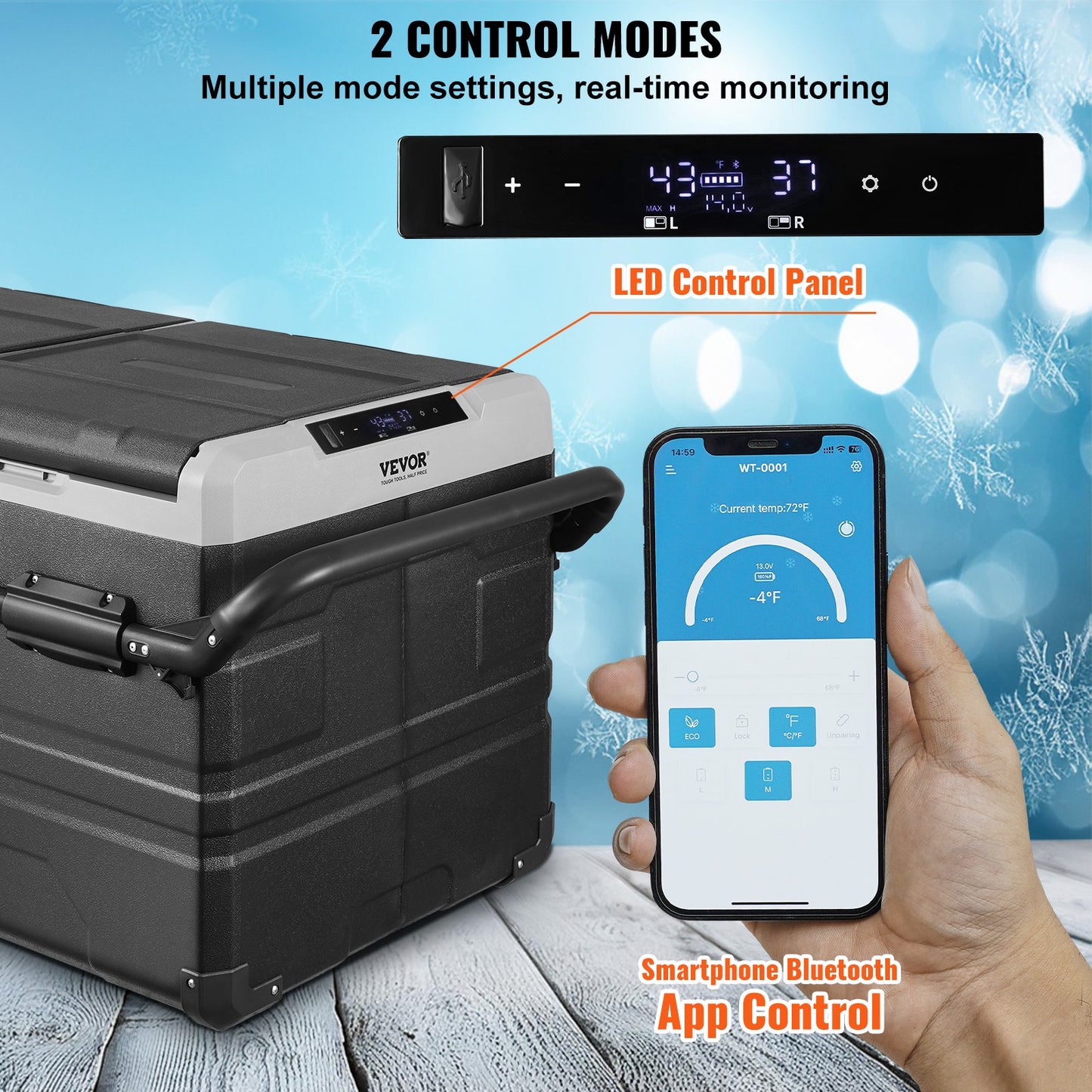 Portable Car Refrigerator Freezer 115L Dual Zone Compressor Cooler - Black