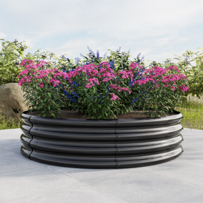 2-Pack Tall Round Metal Garden Bed - Raised Planter Box for Vegetables & Flowers