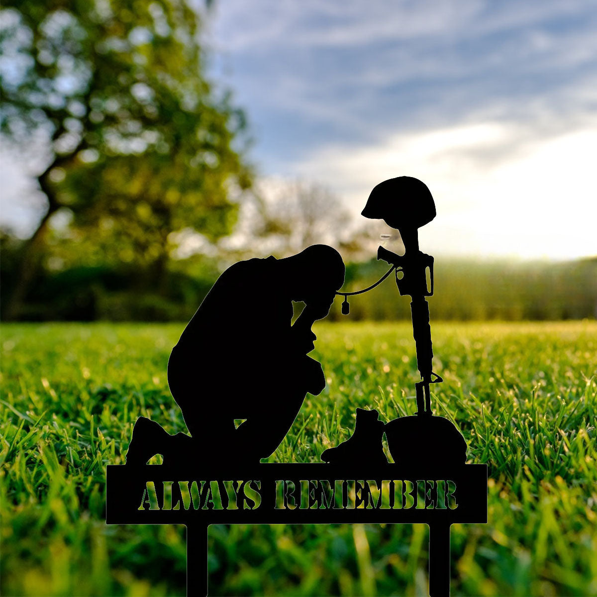 Freedom Is Not Free Memorial Silhouette - Outdoor Garden Tribute