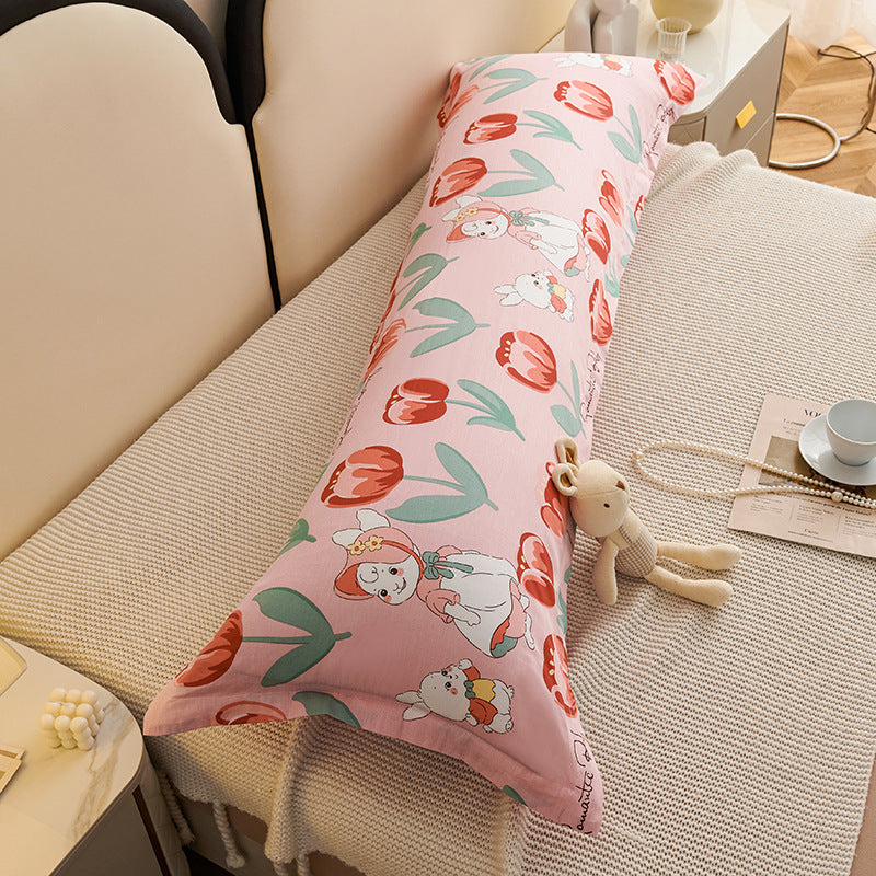 Double Cotton Pillowcase with Cartoon Prints - 48x120cm Home Textiles