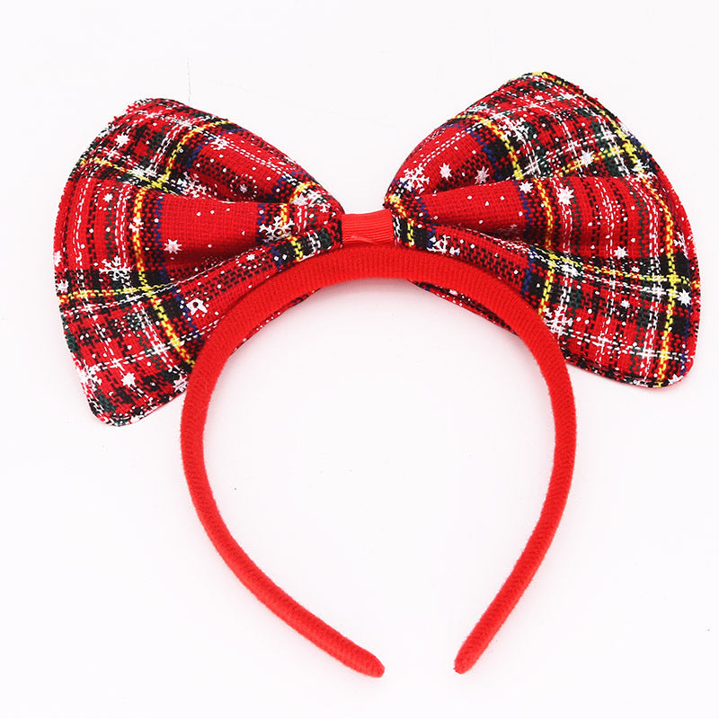 Children's Plaid Knot Headband - Red, Green & Dark Green Variants