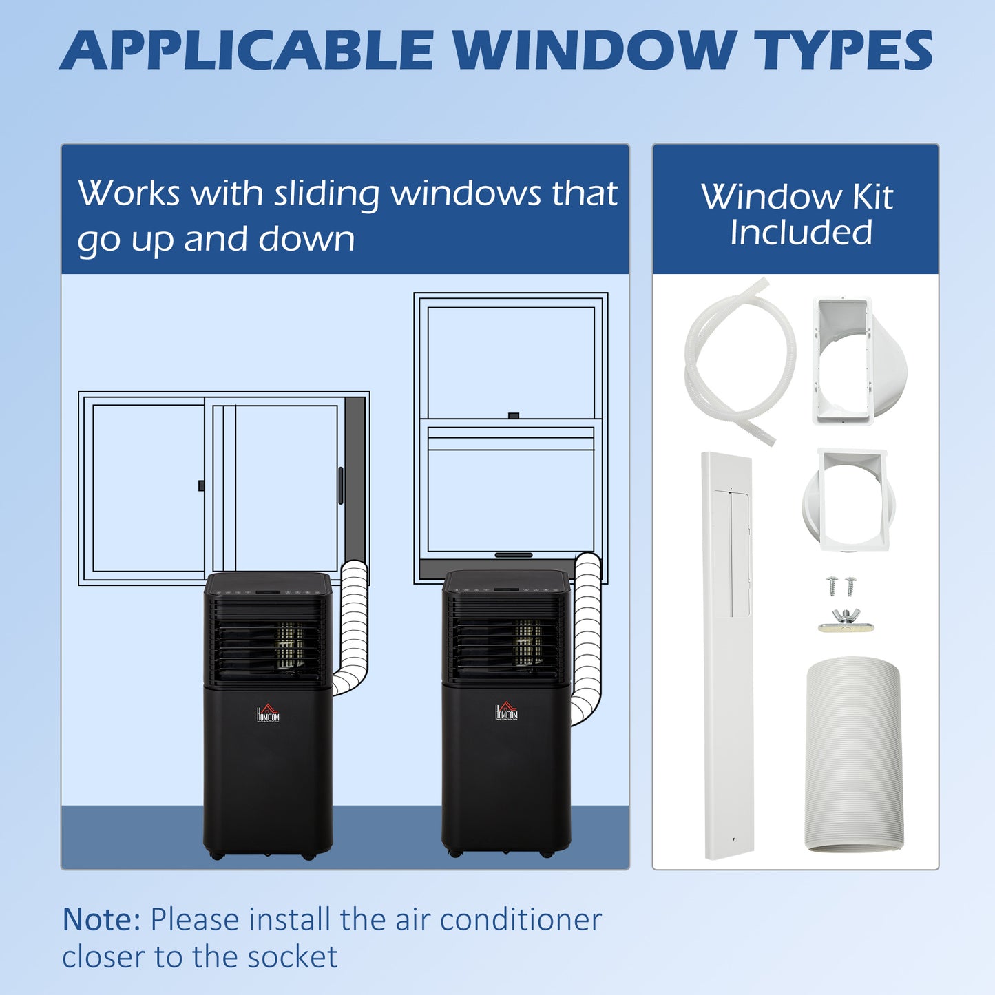 8000 BTU Portable Air Conditioner with Dehumidifier & Remote - Black