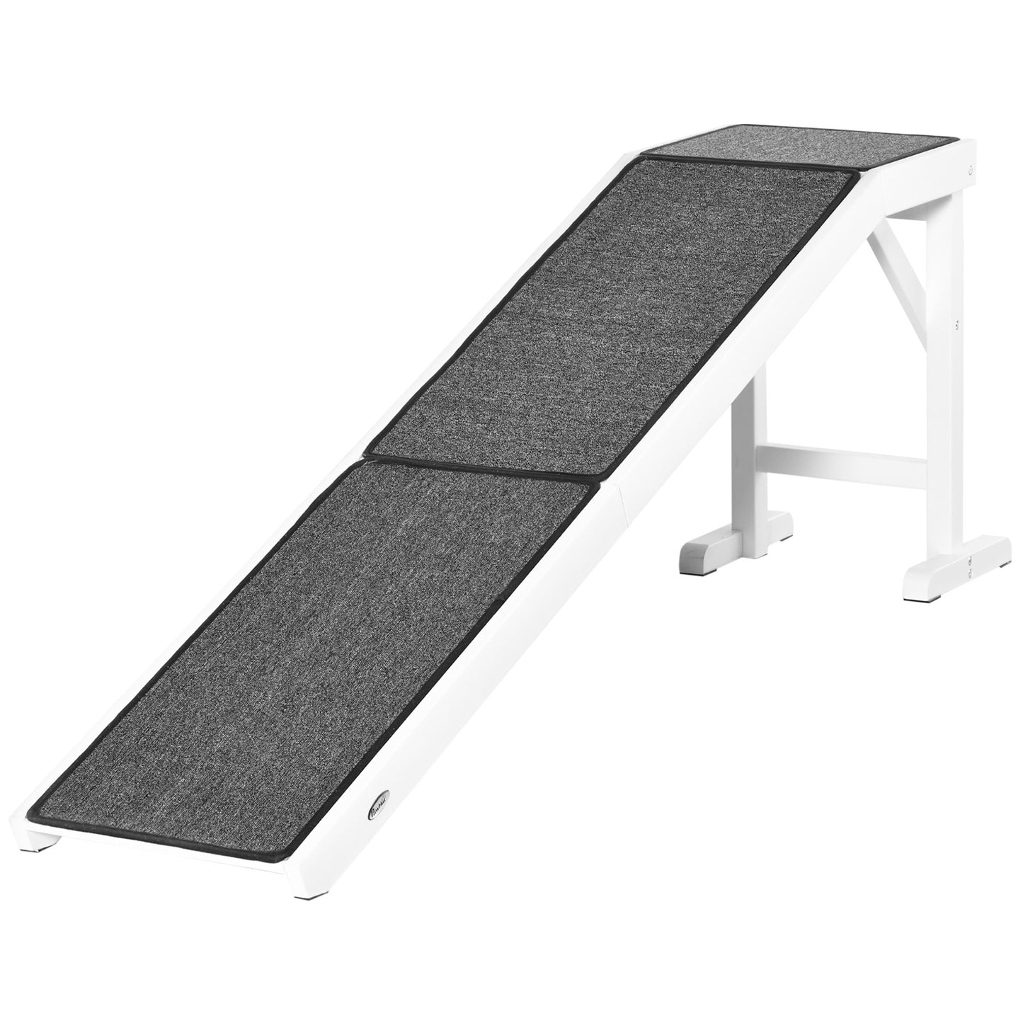 Foldable Dog Ramp with Non-Slip Carpet Top Platform - White, 880x520x185 mm