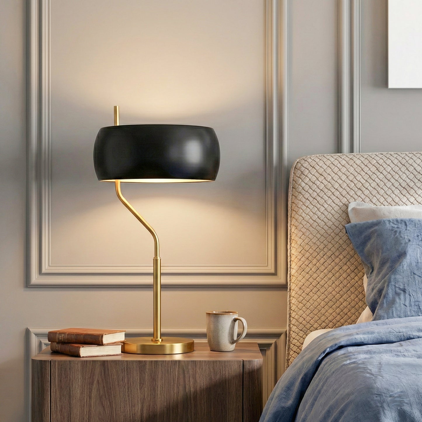 Small Minimalist Wooden Table Lamp Dimmable Fast Delivery Bedside