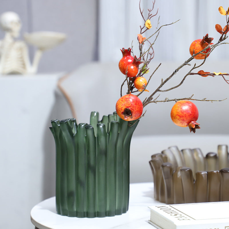 Modern Minimalist Resin Vase & Fruit Plate Set - Transparent Home Decor
