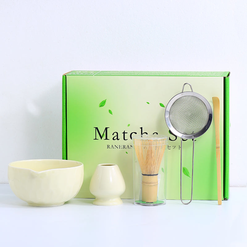 Japanese Tea Ceremony Set with Matcha Bowls & Whisks - Multiple Colors