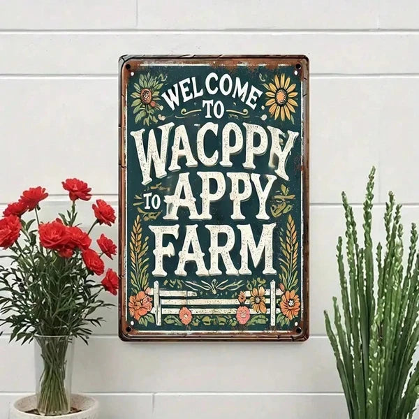 Welcome to Farm Vintage Rustic Metal Sign - 8x12 Inch Plaque