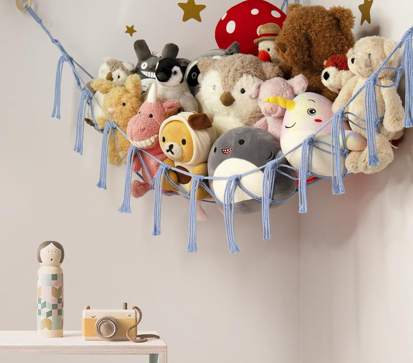 Large Stuffed Animal Storage Hammock - Kids Corner Hanging Toy Organizer Net