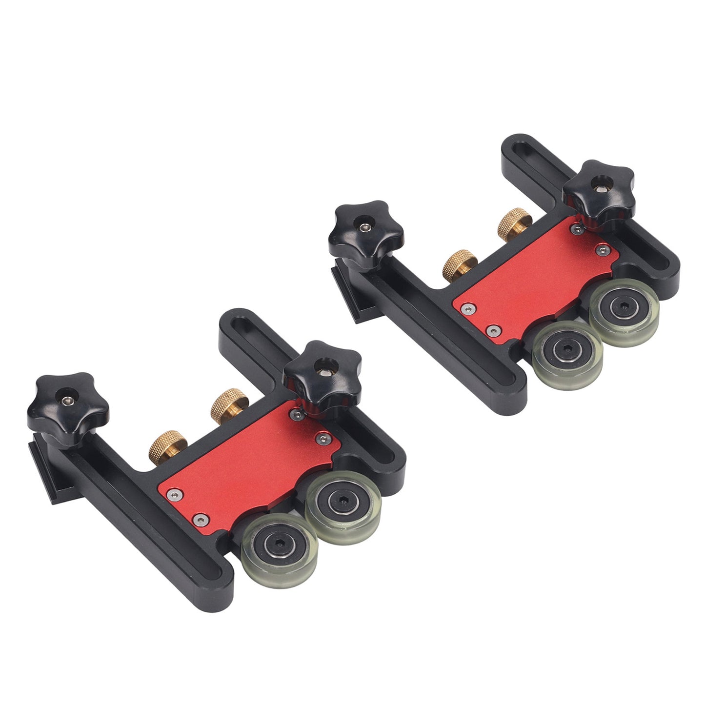 2Pcs Table Saw Feeder Aluminum Alloy 5mm Stroke Double Wheel Bearing