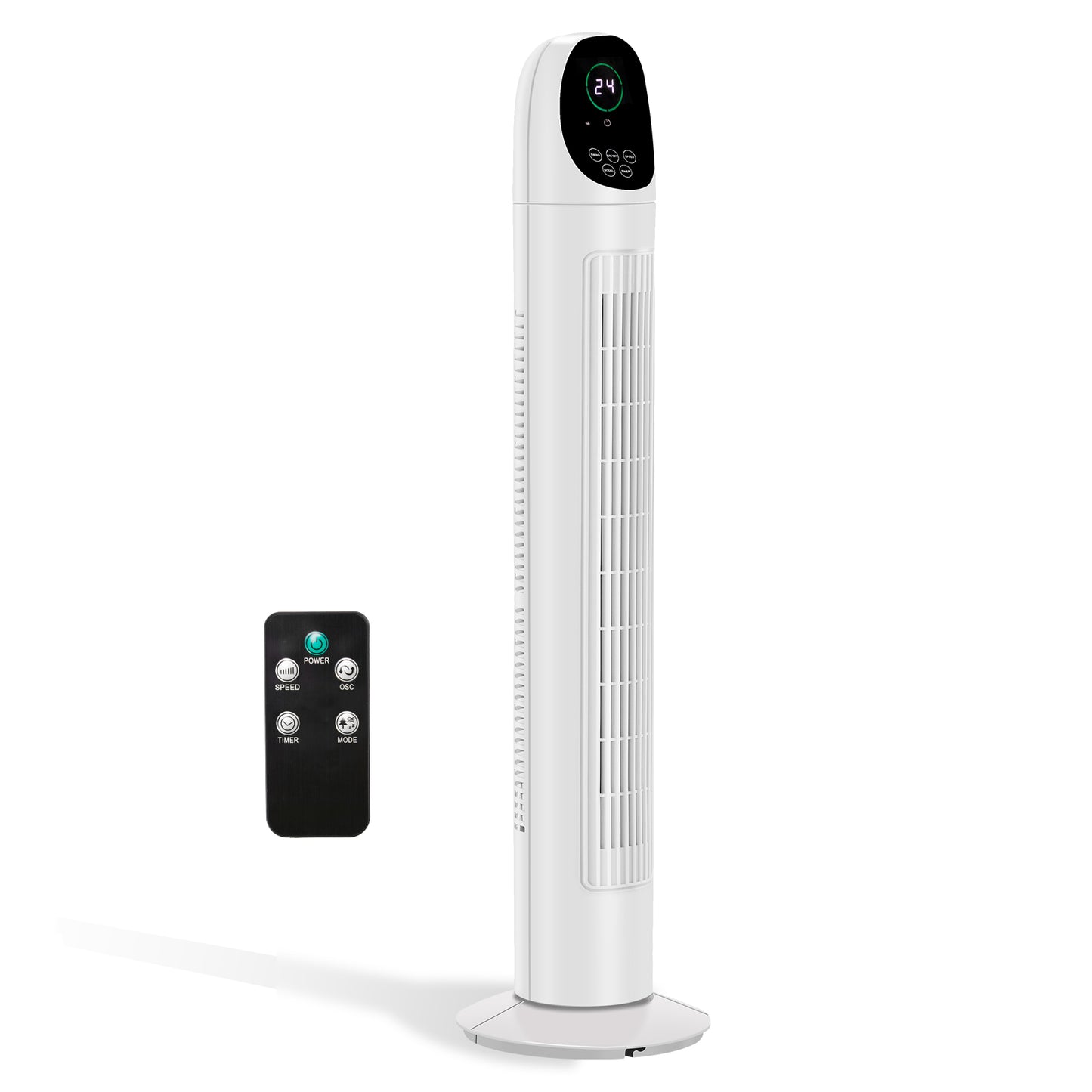 34 Inch Tower Fan with Remote Control and Digital LED Display - Quiet Space-Saving Floor Fan for Indoor Home and Bedroom Cooling
