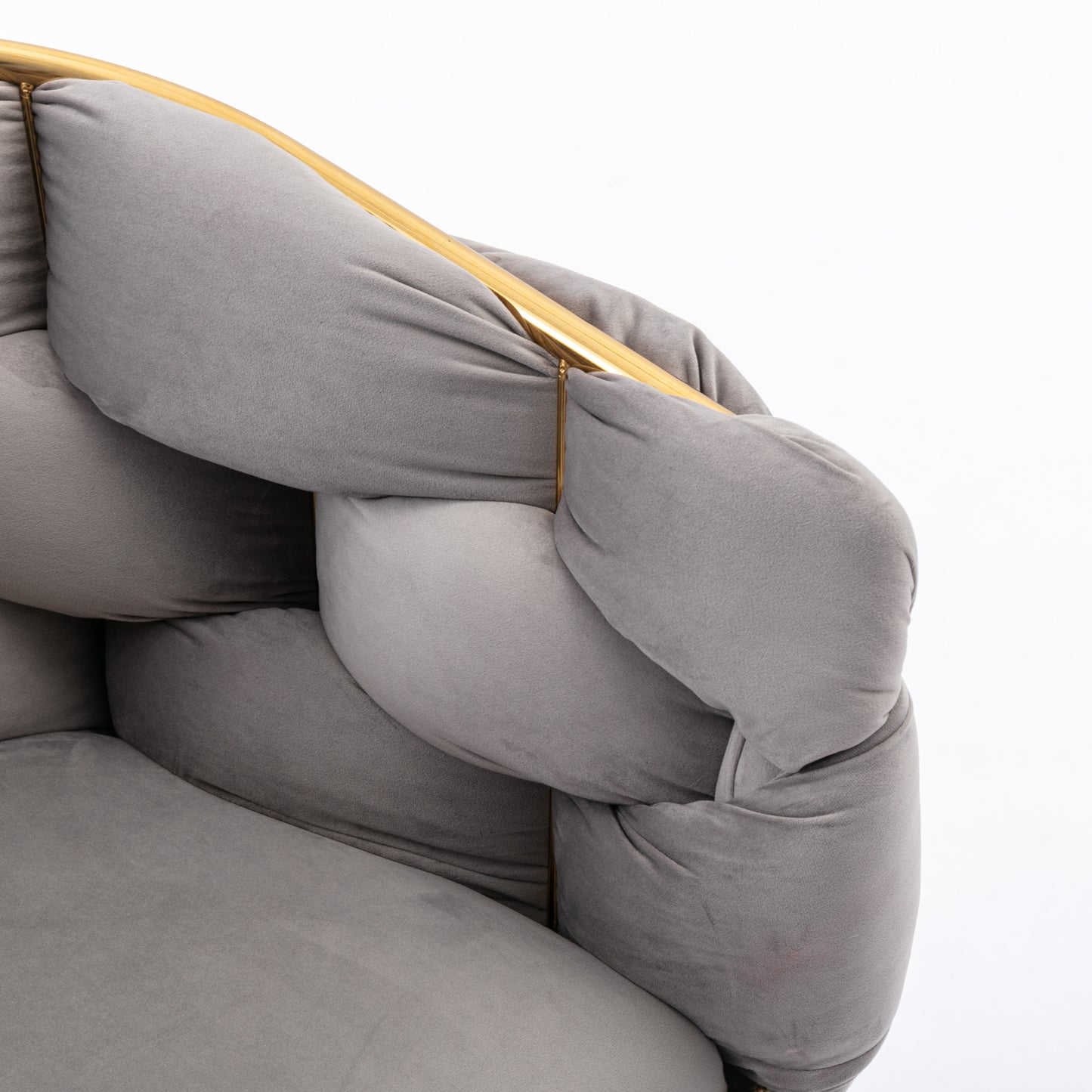 Velvet Accent Chair - Modern Gray Sofa Chair for Bedroom