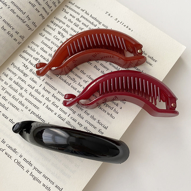 Korean Style Hair Barrette Clasp for Ponytails - Retro Twist Hair Accessory