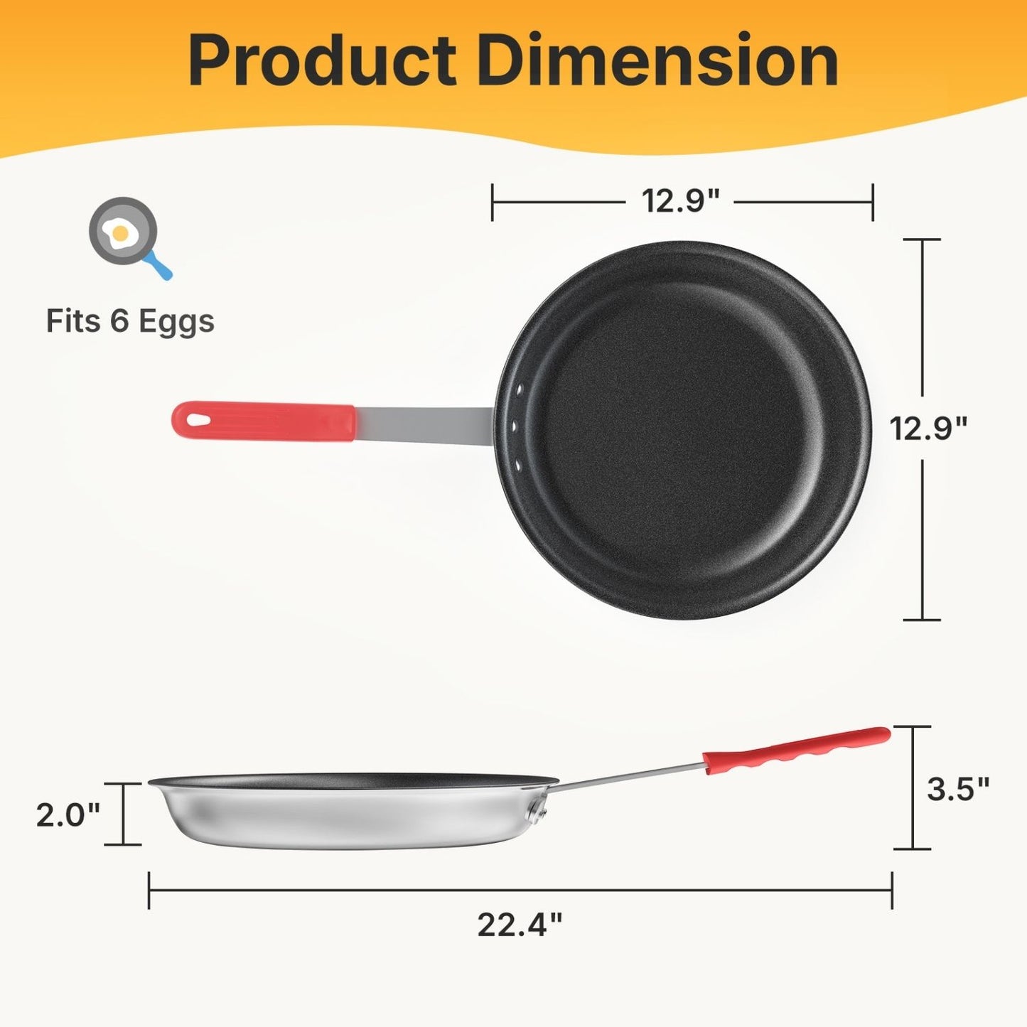 Ceramic Nonstick Frying Pan - Oven & Dishwasher Safe Skillet