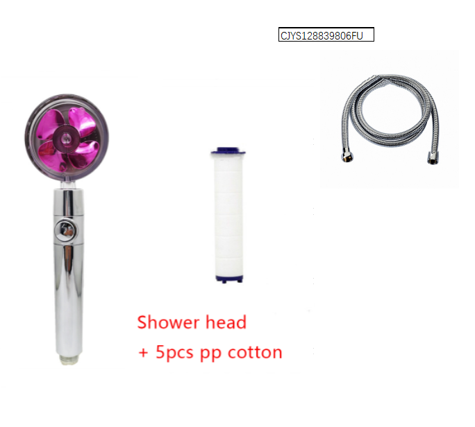 Water Saving Shower Head with Rotating Nozzle and High Pressure Spray
