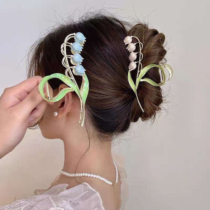Flower Hair Clip, Women's Zinc Alloy Grab Clip