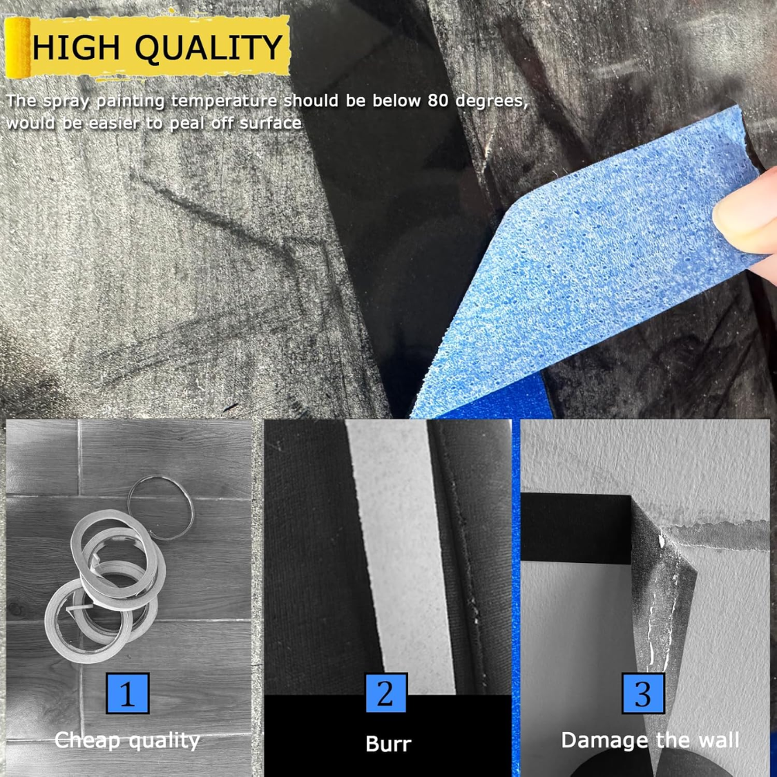 Blue Painter's Tape - 4 Rolls, 0.94in x 22yd, Easy Removal, Multi-Surface