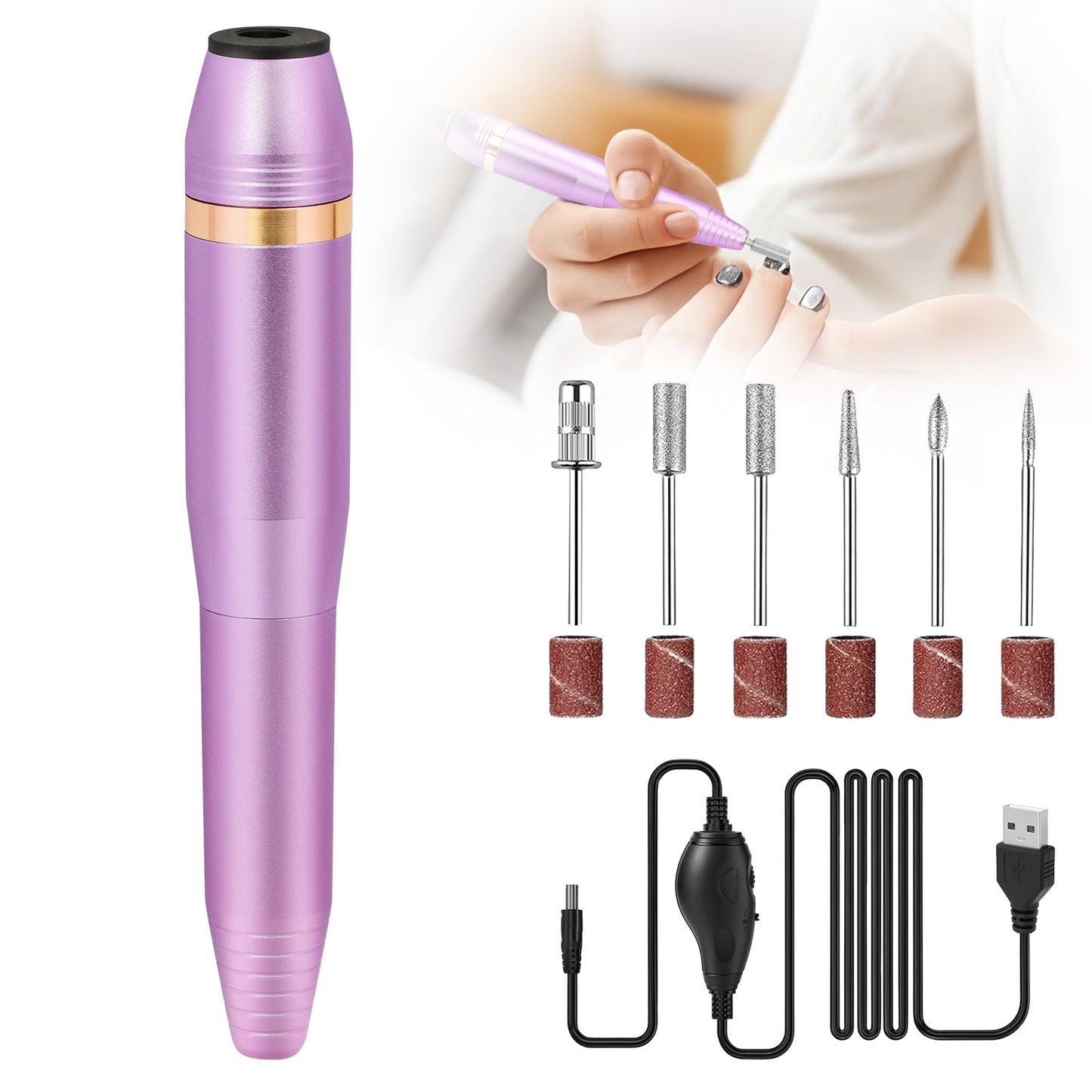 Portable Electric Nail Drill Kit - Professional Manicure Pedicure Tool