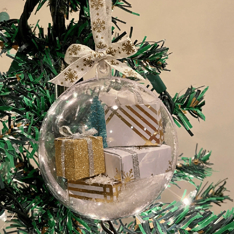 Christmas Tree Hanging Decoration Transparent Ball Scene Layout Festive Ornament