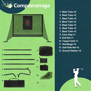Golf Practice Net 10x7ft with Auto Ball Return & Side Barriers