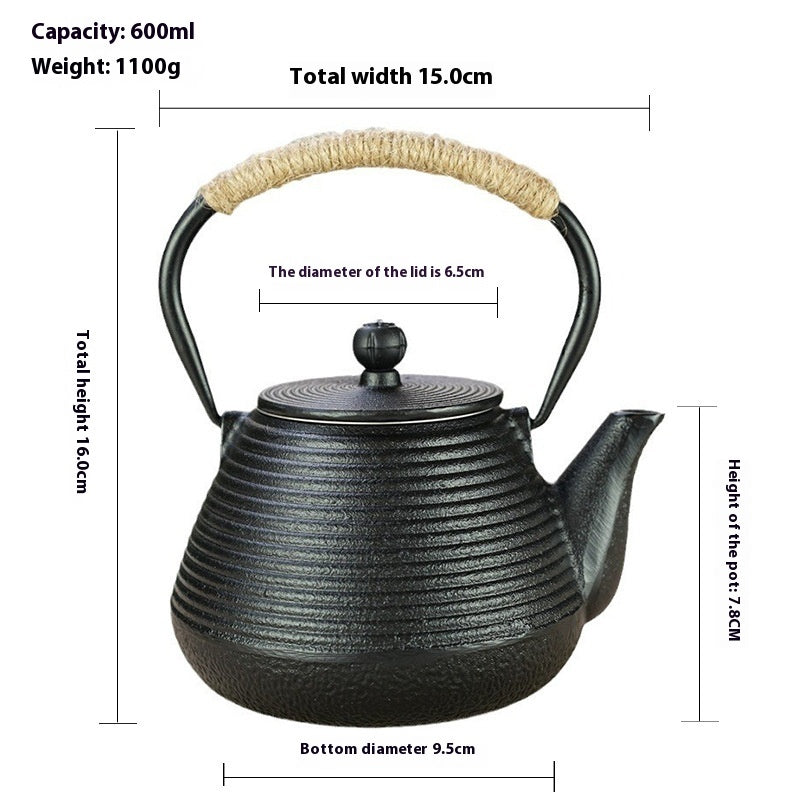 Electric Tea Kettle and Teapot Set - Ceramic Stove Compatible, 600ml