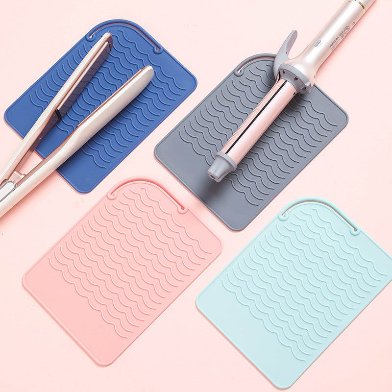 Portable Hair Curler & Straightener Silicone Heat Proof Mat for Styling