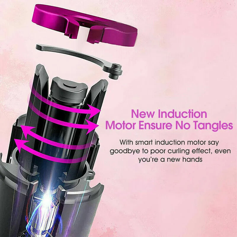 Cordless Auto-Rotating Hair Curler - Ceramic Wireless Curling Iron - Black