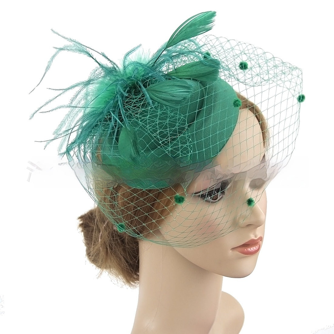Vintage Bridal Veil Headdress with Flowers