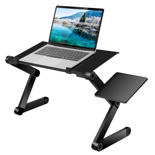 Foldable Laptop Table with Mouse Board - Adjustable Portable Desk