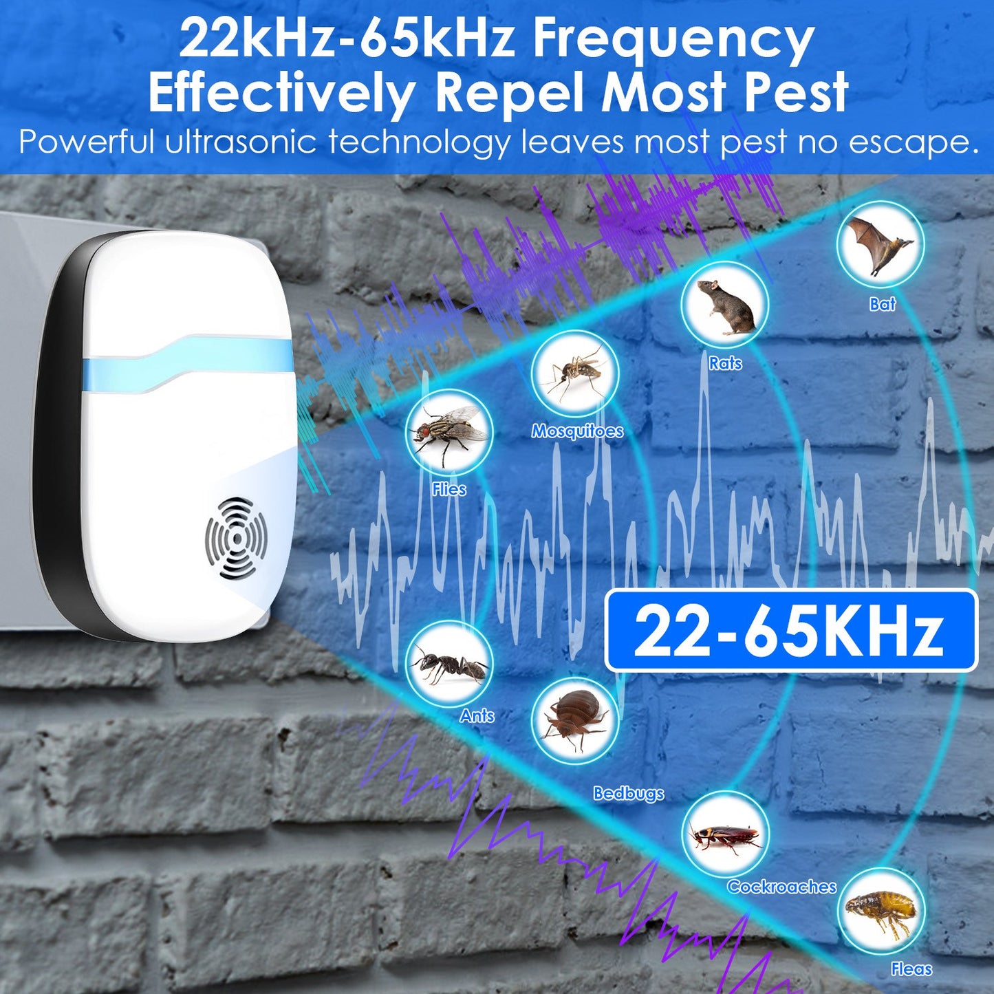 6-Pack Ultrasonic Pest Repellers - Indoor Rodent Control