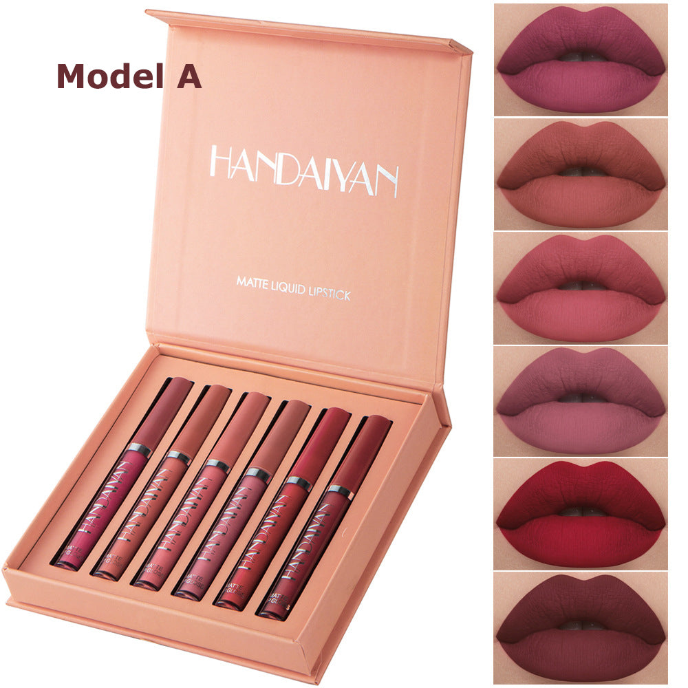 6-Piece Matte Liquid Lipstick Set - Long-Lasting Waterproof Velvet Lip Gloss