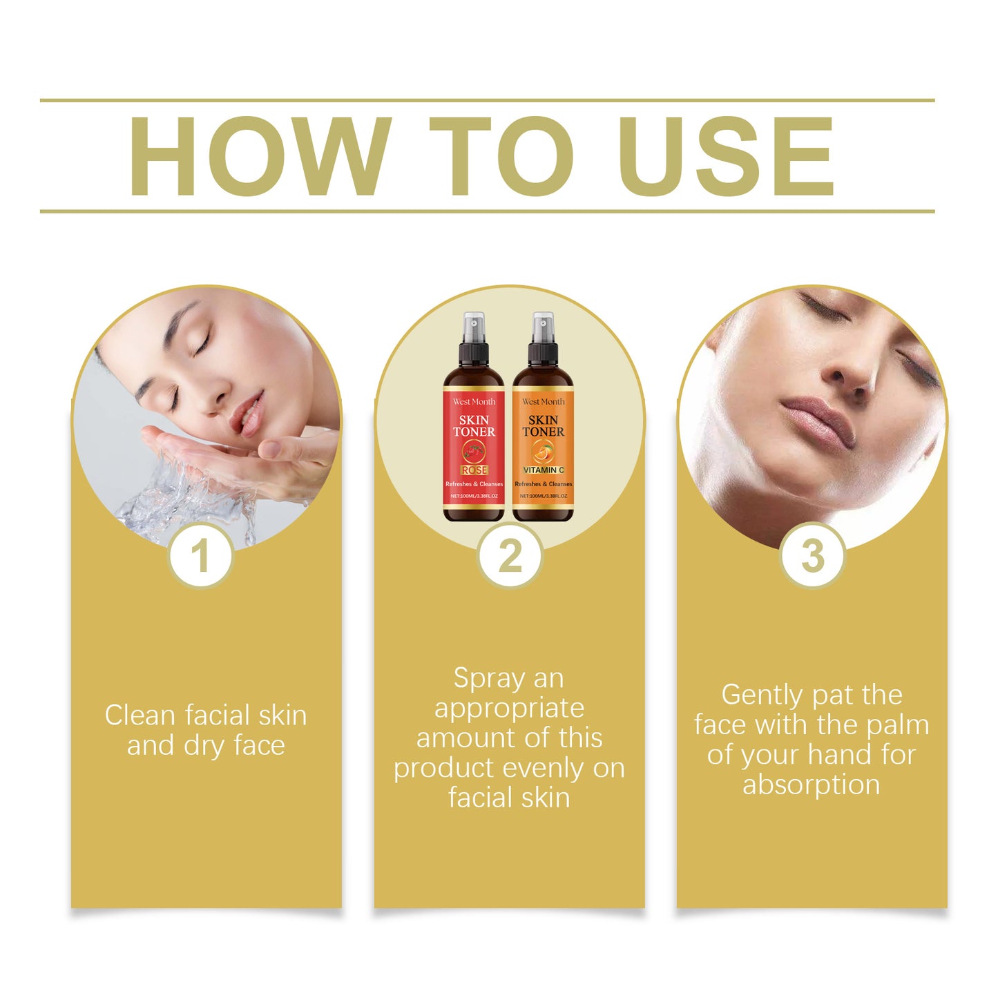 Vitamin C & Rose Extract Hydrating Facial Toner Spray - 100ml