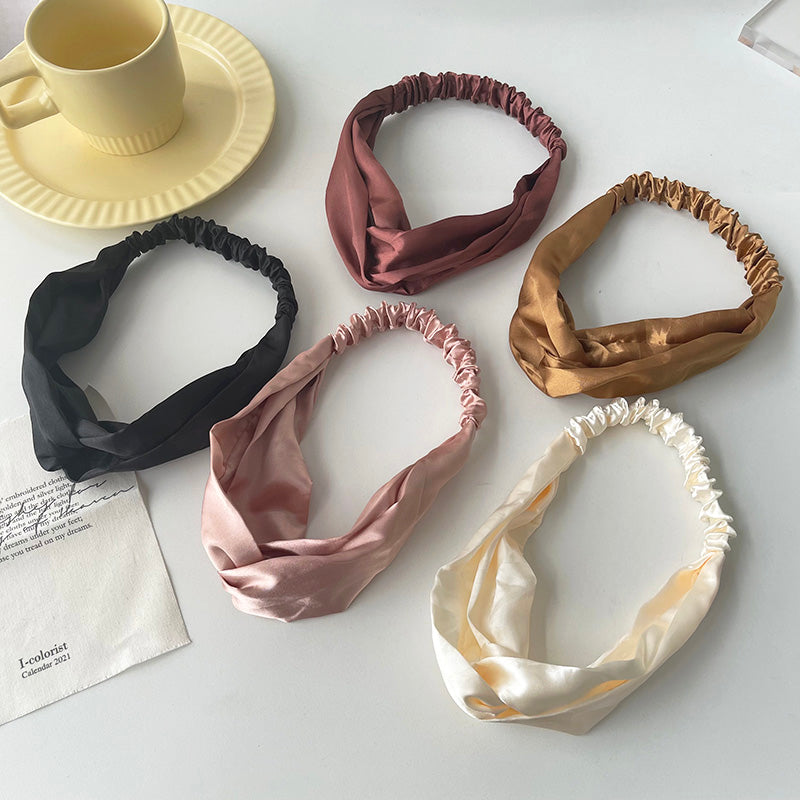 All-Match Satin Headband with Wide Side Hair Accessory - Multiple Colors