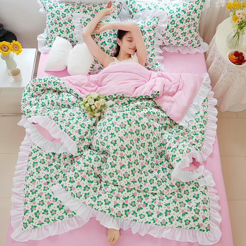 Korean Style Cotton Summer Blanket - Washed Cotton Bedding 200x230cm
