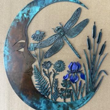 Moon Fairy Wall Decoration Iron Craft Hanging Ornament for Home & Garden