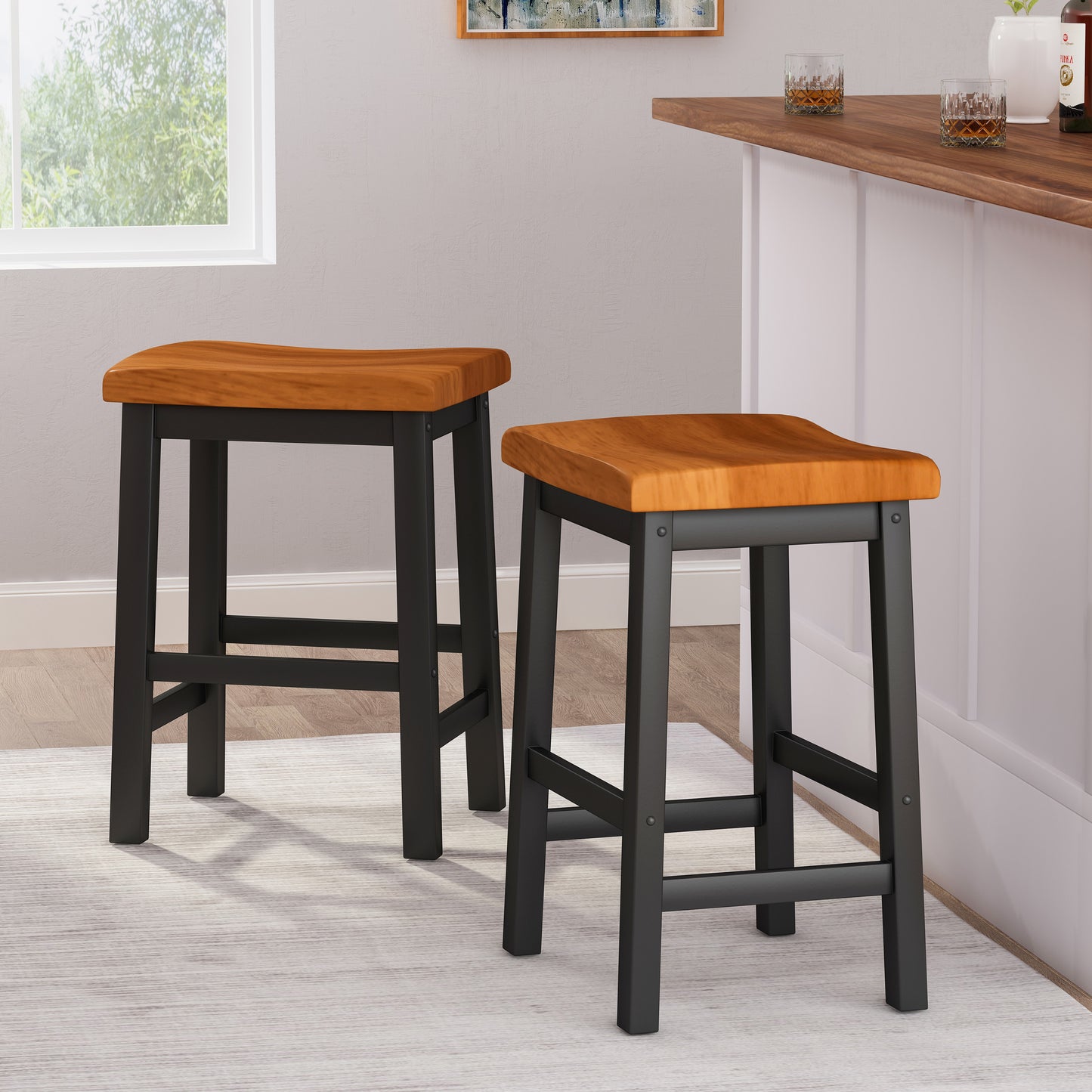 Wood 24 SADDLE STOOL