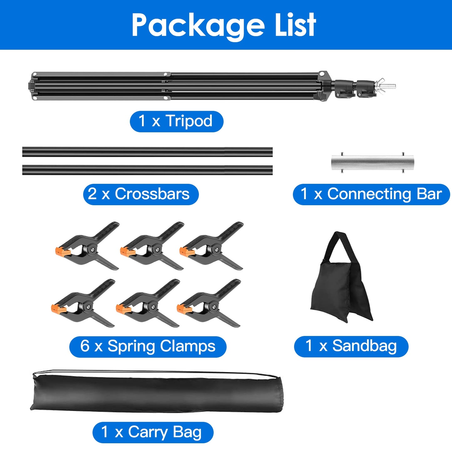 Heavy Duty T Shape Photography Backdrop Stand - Adjustable 5x6.5FT