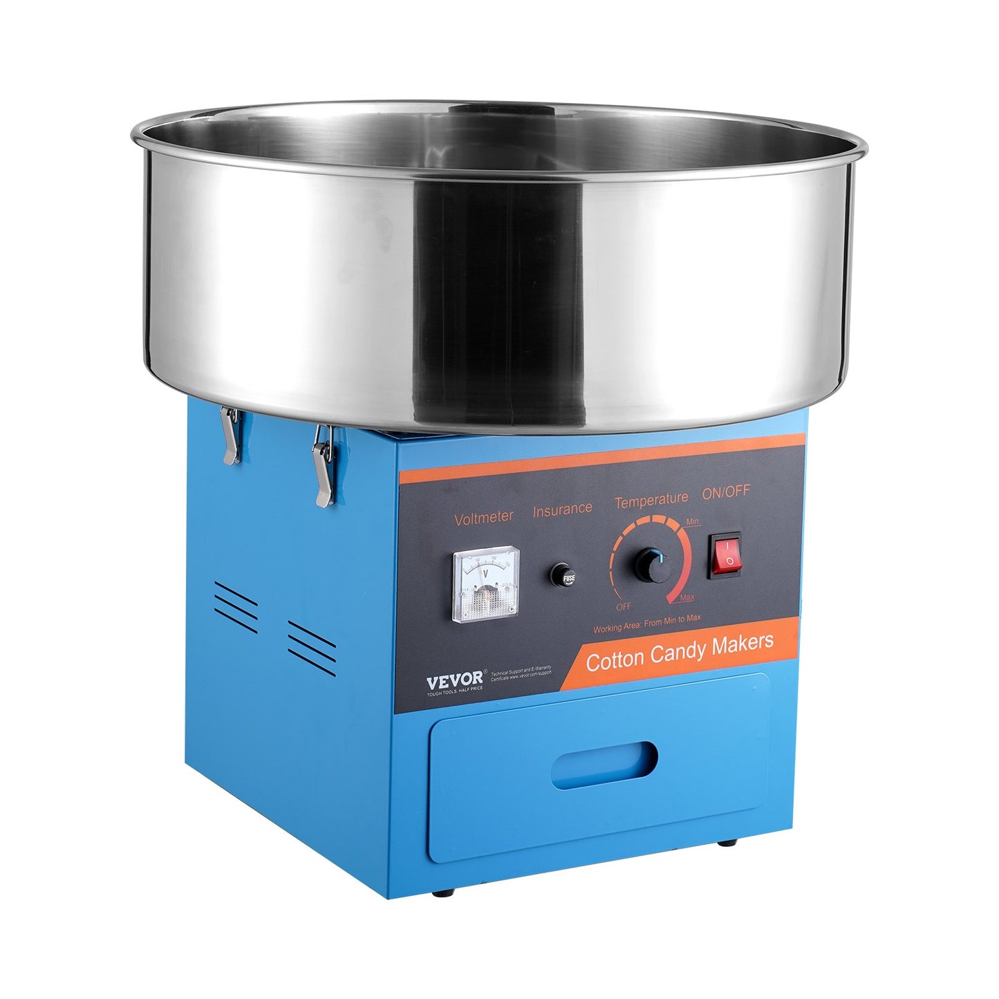 Electric Cotton Candy Machine 1000W Commercial Snow Floss Maker Blue