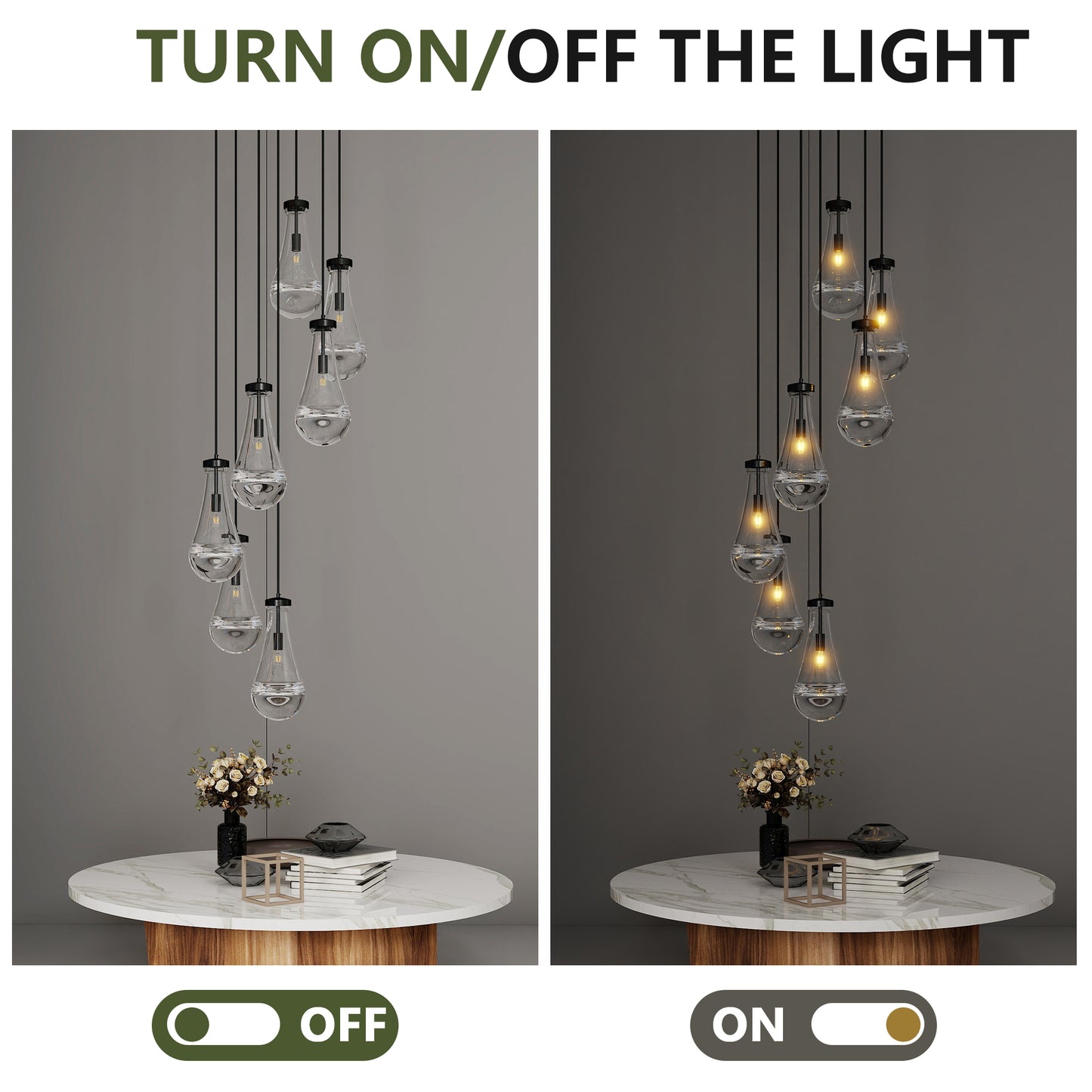 Modern Raindrop Pendant Light Chandelier - Adjustable Height