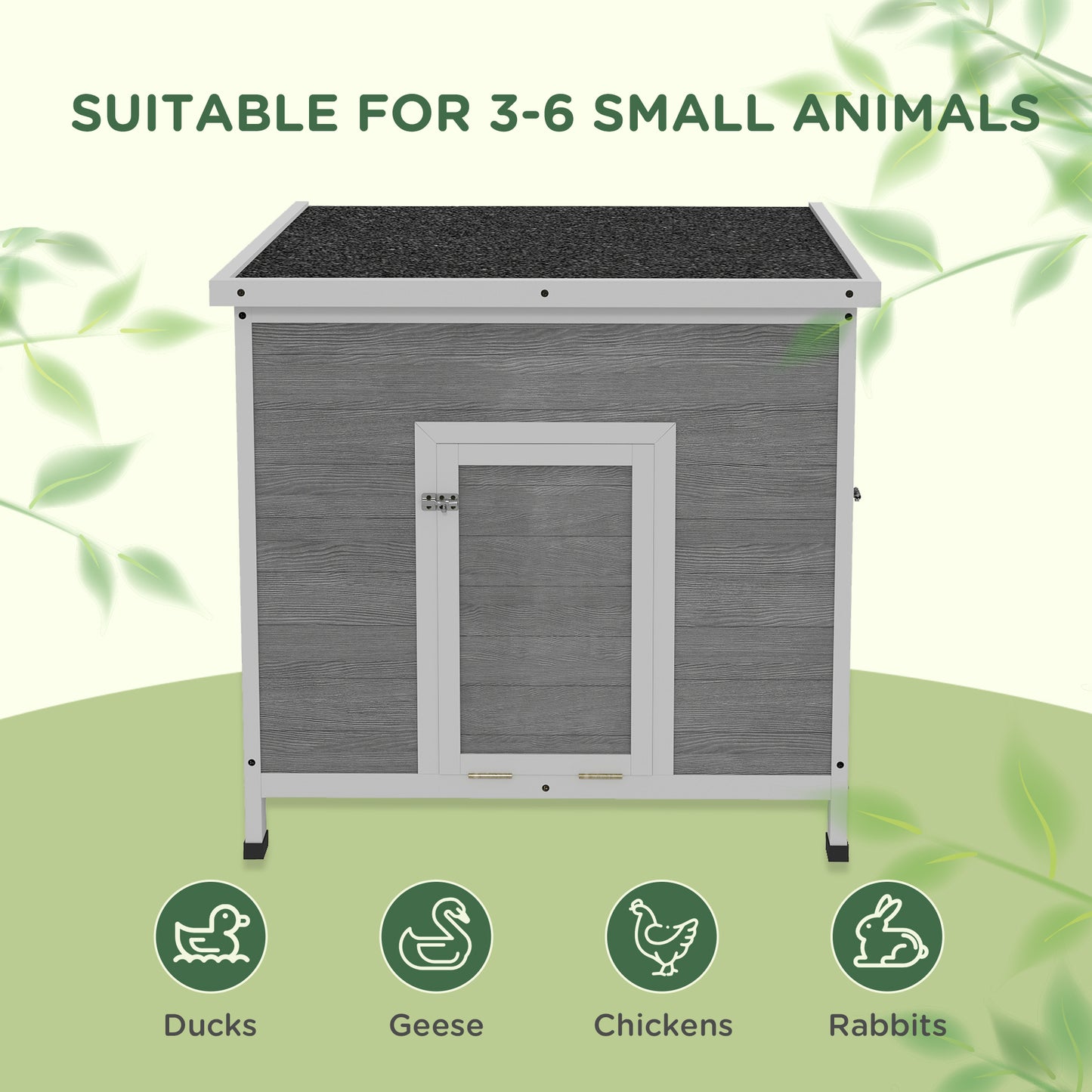 Wooden Duck Coop with Openable Roof and Removable Floor - 30x38 Inches