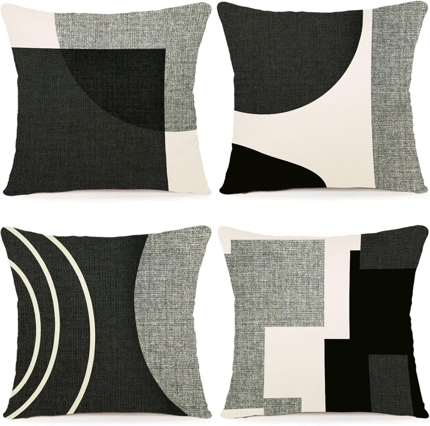 Abstract Geometric Pillow Cover Linen Sofa Cushion Case 45x45cm