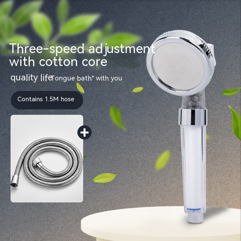 Three-Speed Anion Supercharged Shower Head Nozzle - Adjustable Bathroom Faucet