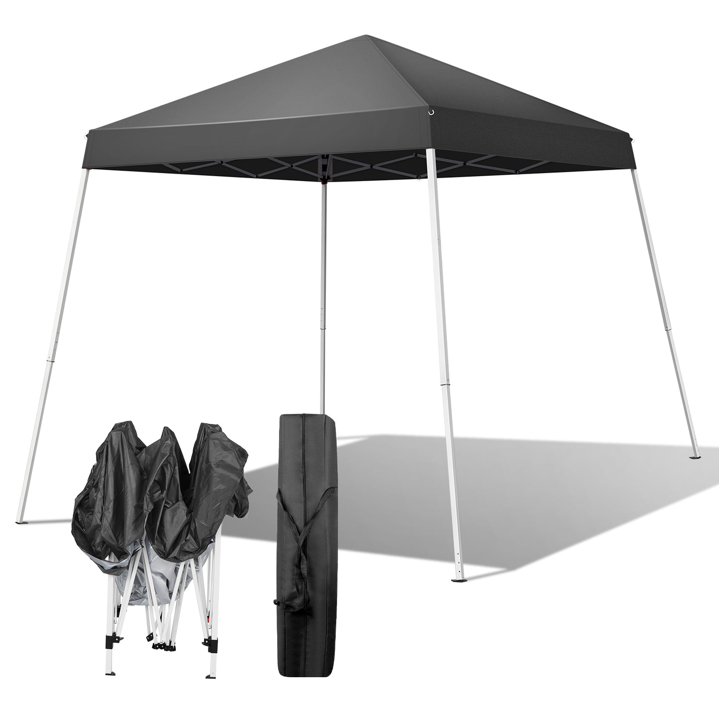 Portable Dark Gray Folding Canopy Gazebo - UV Resistant & Waterproof