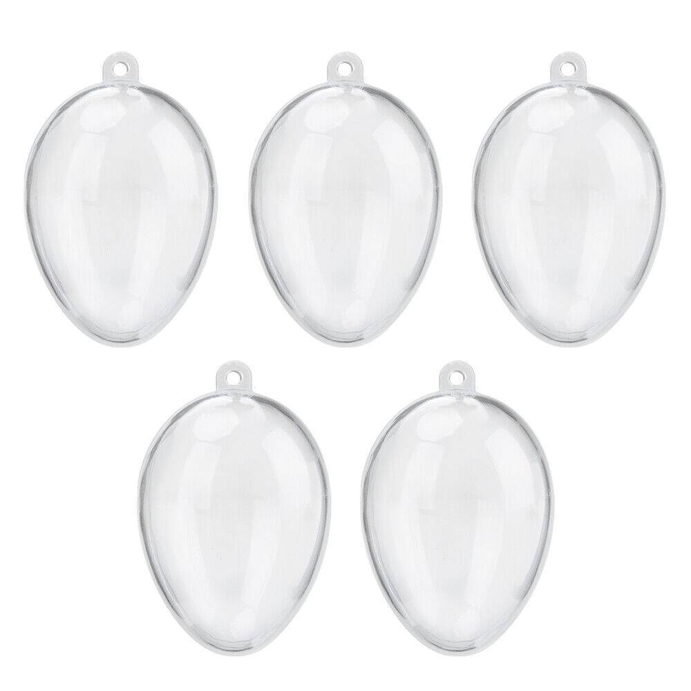 5 PCS Clear Plastic Fillable Christmas Tree Ornaments