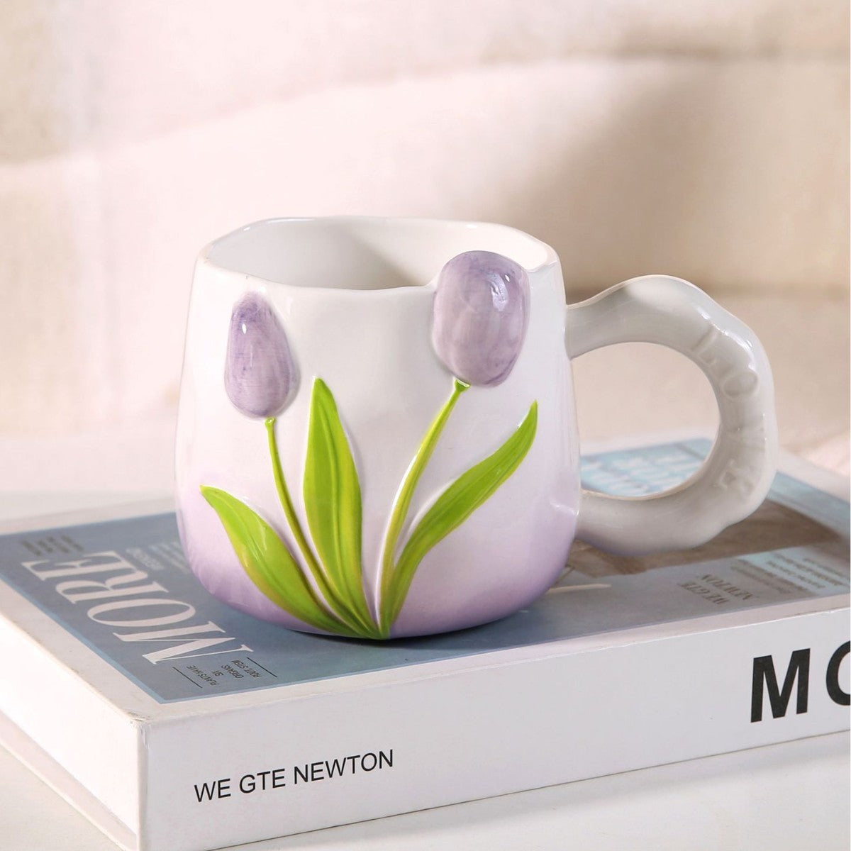 Ceramic Water Cup Set - 400ml Eco-Friendly Drinkware with Cartoon Pattern