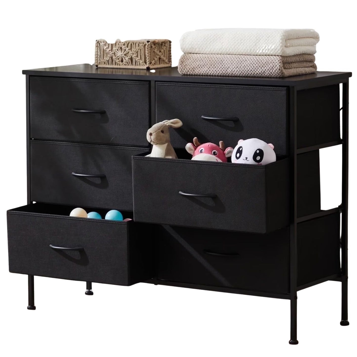 6 Drawer Fabric Dresser - Versatile Storage Cabinet for Home