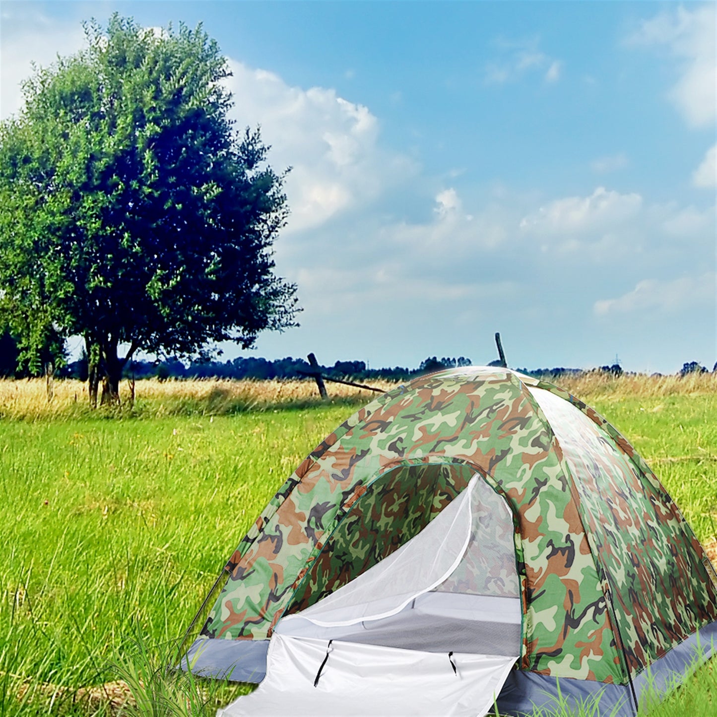 3-4 Person Camouflage Portable Camping Dome Tent