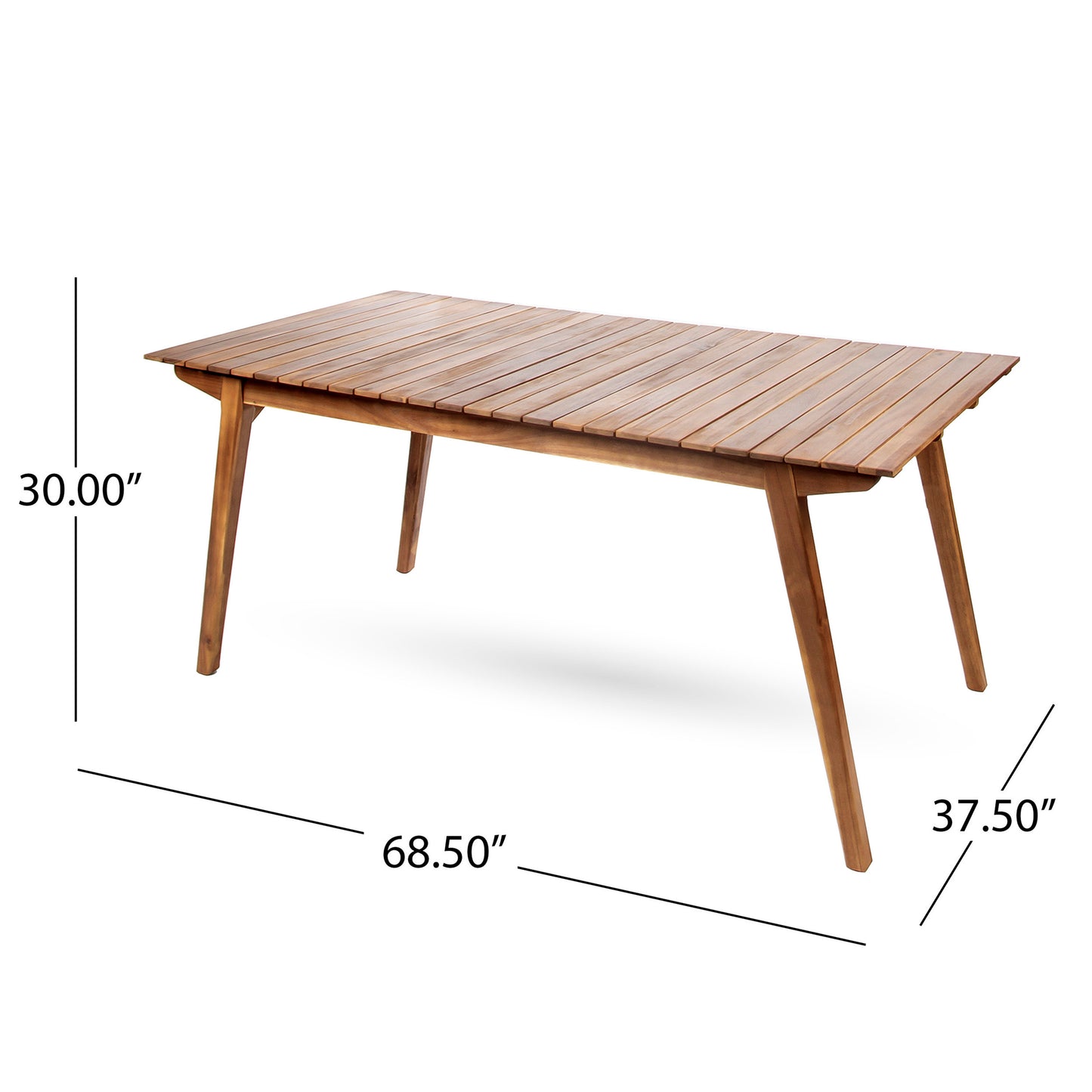 Outdoor 69" Solid Wood Dining Table - Teak Acacia