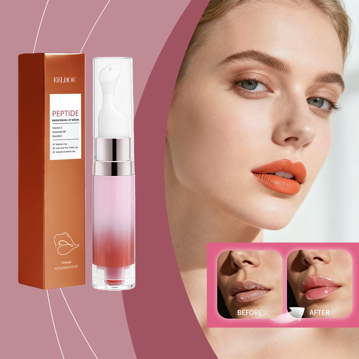 Skin Brightening Moisturizing Lip E Ssence Orange 6.5g 1 Box