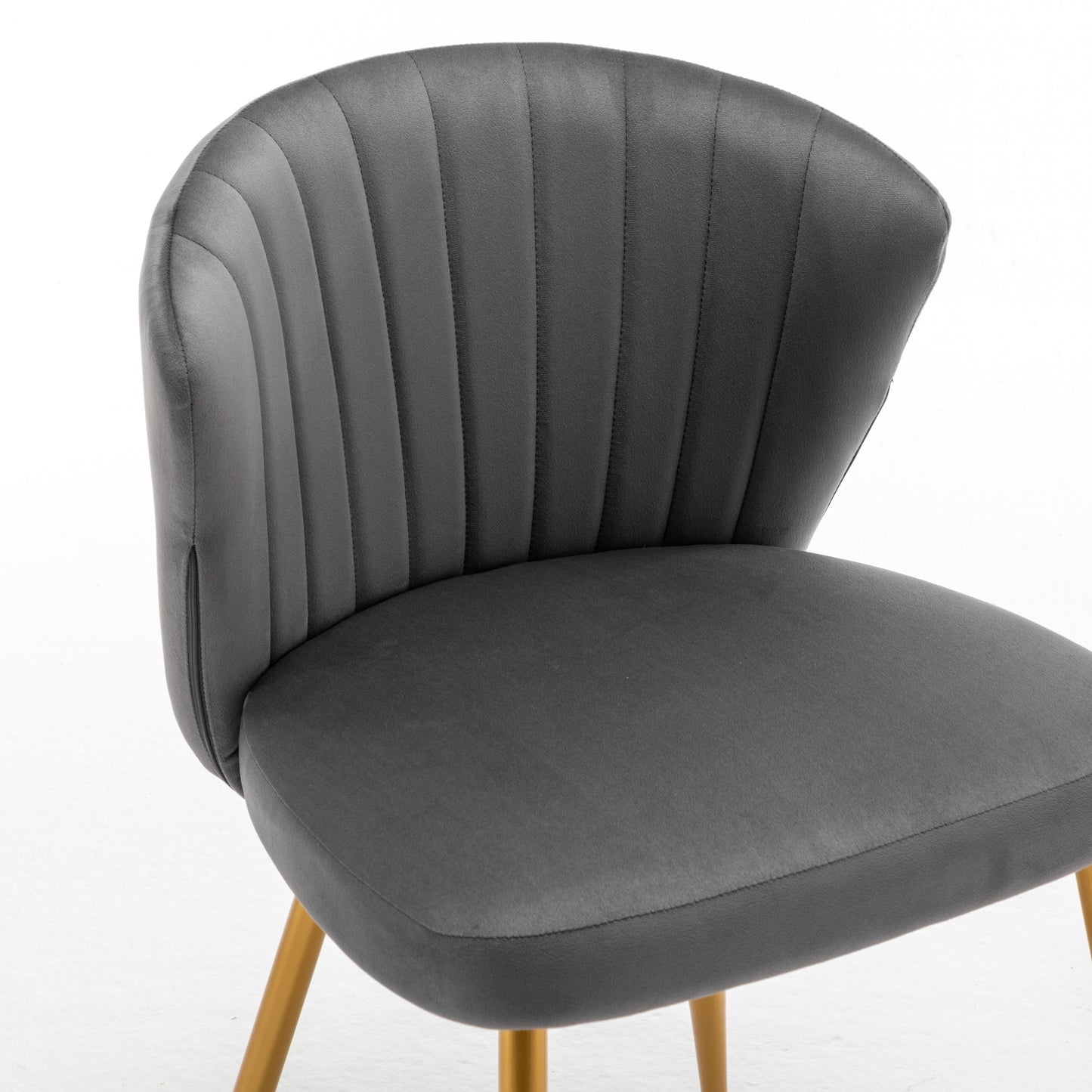 Modern Velvet Armless Accent Chair, Channel Tufted Dining Chair With